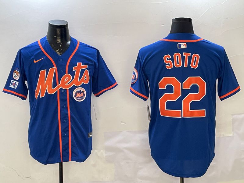 Men New York Mets 22 Soto Blue Game 2025 Nike MLB Jersey style 4